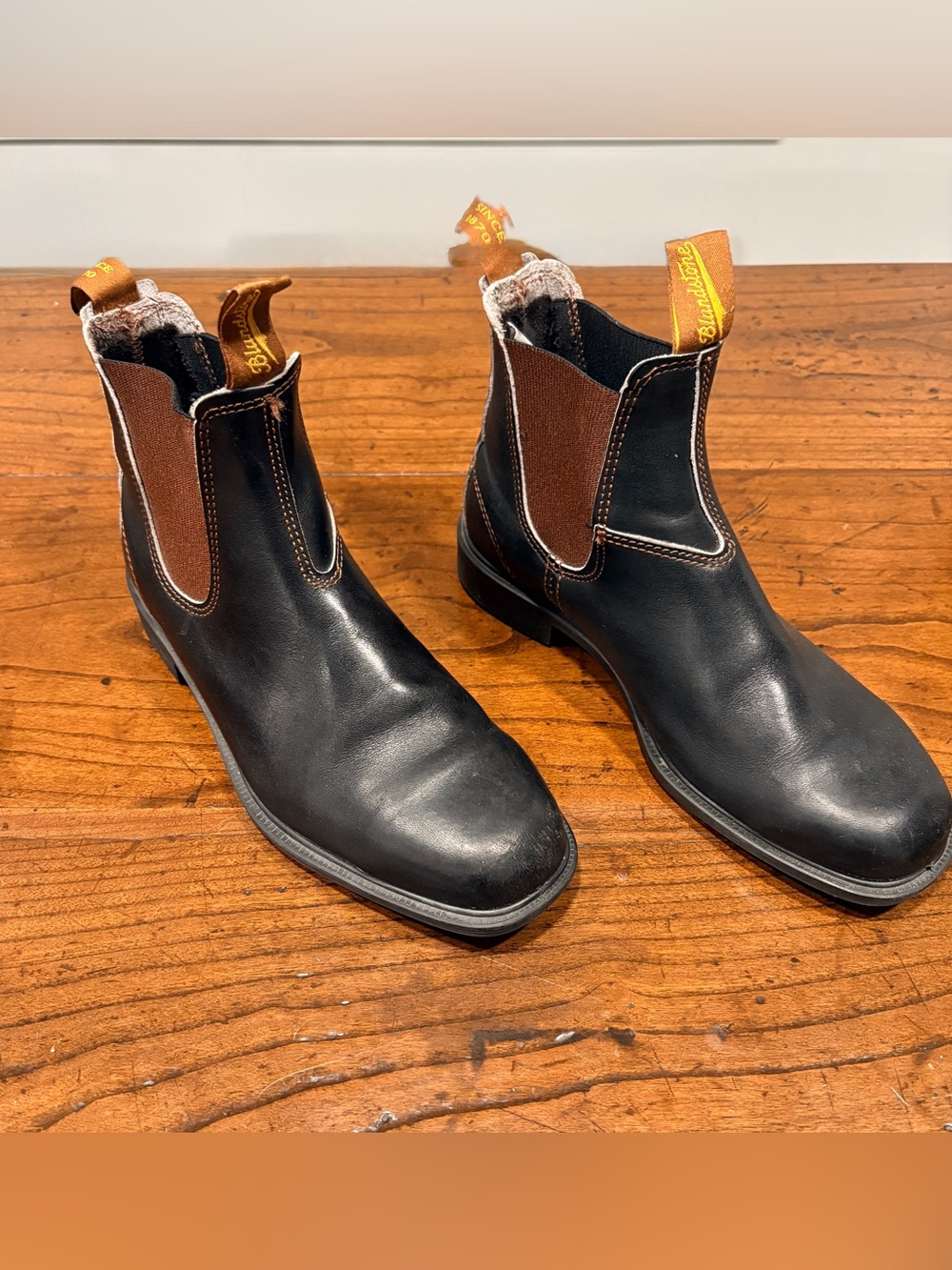 Blundstone Chisel Toe Dress Chelsea Boots Stout Brown Square Toe Men's 10 (AU 9)